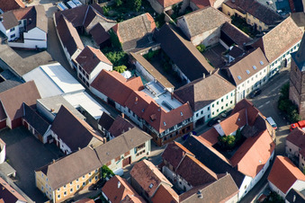 Main Street in Großkarlbach in the state Rhineland-Palatinate, Germany out of the air