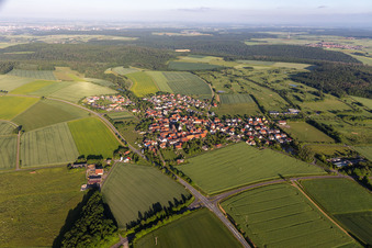 Aerial view of District Löffelsterz in Schonungen in the state Bavaria, Germany