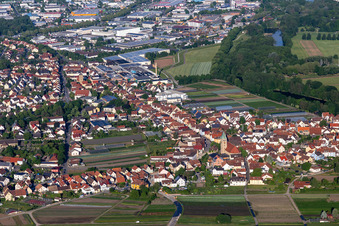 Aerial photograpy of Sennfeld in the state Bavaria, Germany