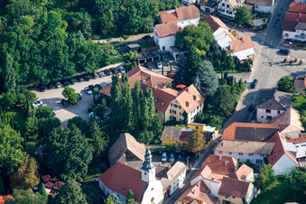 Building of the restaurant Gebr. Meurer in Grosskarlbach in the state Rhineland-Palatinate