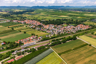 Village view from the southeast in Winden in the state Rhineland-Palatinate, Germany