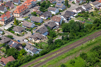 Oblique view of In the rose garden in Winden in the state Rhineland-Palatinate, Germany