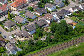 In the rose garden in Winden in the state Rhineland-Palatinate, Germany out of the air
