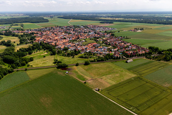 Drone image of Steinweiler in the state Rhineland-Palatinate, Germany