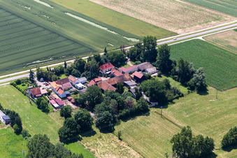 District Minderslachen in Kandel in the state Rhineland-Palatinate, Germany seen from above