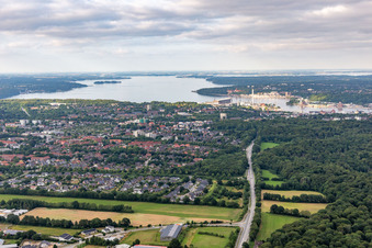 Aerial view of Harrislee in the state Schleswig Holstein, Germany
