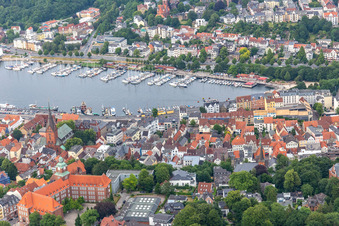 Harbor tip in Flensburg in the state Schleswig Holstein, Germany