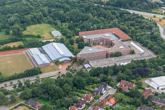 Aerial view of RBZ Hannah Arendt School AöR, RBZ Eckener School Flensburg AöR in the district Friesischer Berg in Flensburg in the state Schleswig Holstein, Germany