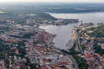Aerial photograpy of Fjord in Flensburg in the state Schleswig Holstein, Germany