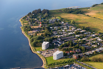 Building of an apartment building used as an apartment complex in the district Schausende in Gluecksburg in the state Schleswig-Holstein, Germany