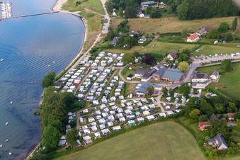 Bockholmwik campsite, Bock 19 restaurant, Bockholmwik marina in the district Rüde in Munkbrarup in the state Schleswig Holstein, Germany