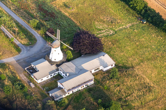Aerial view of Windmill in Westerholz in the state Schleswig Holstein, Germany