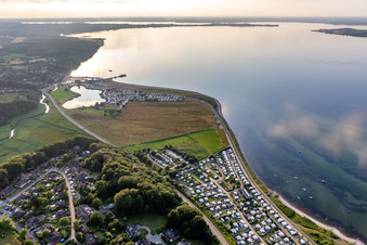 Aerial photograpy of Camping site “Fördeblick” Westerholz eV in Westerholz in the state Schleswig Holstein, Germany