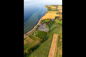 Aerial view of Campsite in the district Habernis in Steinberg in the state Schleswig Holstein, Germany
