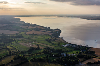 Aerial view of Flensburg Outer Fjord in the district Nieby in Steinbergkirche in the state Schleswig Holstein, Germany