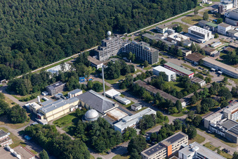 Research building and office complex of Karlsruhe Institute of Technologie Campus Nord with Institut of Meteorologie and Climate-research in Eggenstein-Leopoldshafen in the state Baden-Wurttemberg, Germany