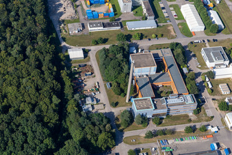 Research building and office complex of Karlsruhe Institut fuer Technologie Campus Nord with Institut fuer Nukleare Entsorgung (INE) in Eggenstein-Leopoldshafen in the state Baden-Wurttemberg, Germany
