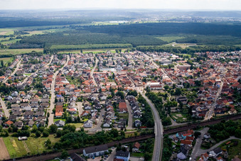 Railway bridge for Huttenheimer Landstraße in the district Neudorf in Graben-Neudorf in the state Baden-Wuerttemberg, Germany