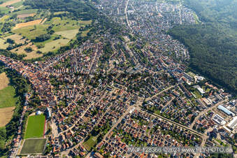 Drone image of Jockgrim in the state Rhineland-Palatinate, Germany