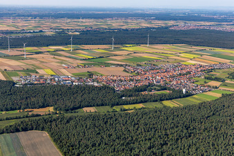 Hatzenbühl in the state Rhineland-Palatinate, Germany seen from above