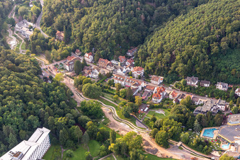 Construction site of the watercourse in the spa park on Kurtalstr in Bad Bergzabern in the state Rhineland-Palatinate, Germany