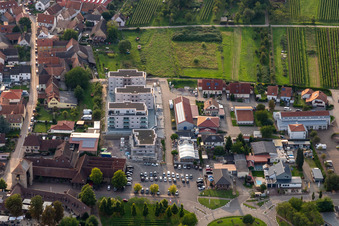 Oblique view of New buildings on Silvanerstr in the district Schweigen in Schweigen-Rechtenbach in the state Rhineland-Palatinate, Germany