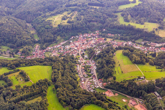 Oblique view of Bundenthal in the state Rhineland-Palatinate, Germany