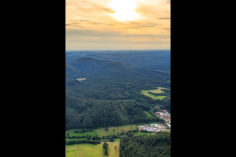 Palatinate Forest from the east in Dahn in the state Rhineland-Palatinate, Germany