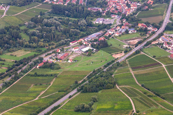 Park with Statue of Liberty at the Weis car dealership in Albersweiler in the state Rhineland-Palatinate, Germany