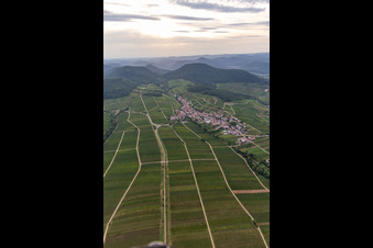 Oblique view of Ranschbach in the state Rhineland-Palatinate, Germany