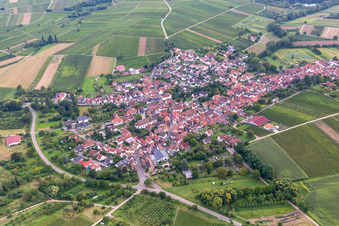 Oblique view of Göcklingen in the state Rhineland-Palatinate, Germany
