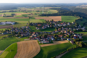 Aerial view of District Römlinsdorf in Alpirsbach in the state Baden-Wuerttemberg, Germany