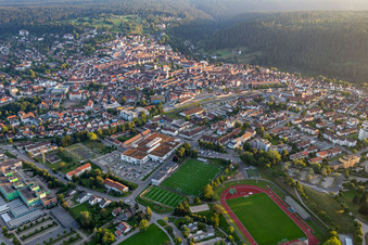 City area with outside districts and inner city area in Freudenstadt in the state Baden-Wuerttemberg, Germany