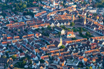 Aerial photograpy of Germany's largest marketplace in Freudenstadt in the state Baden-Wuerttemberg, Germany