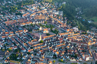 Germany's largest marketplace in Freudenstadt in the state Baden-Wuerttemberg, Germany from above