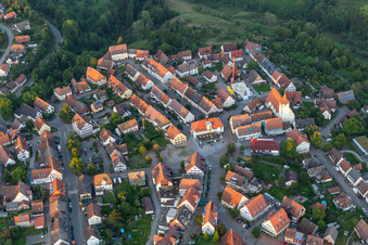 Town View of the streets and houses of the residential areas in Dornhan in the state Baden-Wuerttemberg, Germany