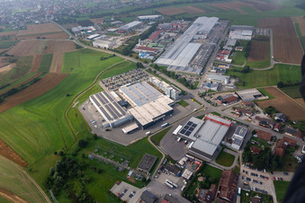 Aerial photograpy of Industrial and commercial area with Beton - Fertigteil - Union GmbH & Co. KG; Schwaebische Werkzeugmaschinen GmbH, KMS Automation GmbH in Schramberg in the state Baden-Wuerttemberg, Germany
