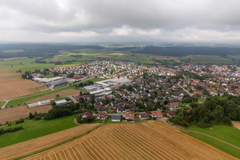 Oblique view of Dunningen in the state Baden-Wuerttemberg, Germany