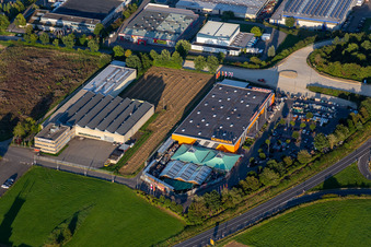 Building of the construction market Hornbach and Maschinenfabrik Mag-Eubama in Rottweil in the state Baden-Wuerttemberg, Germany