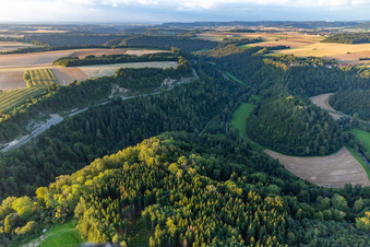 Neckar Valley loop around Hohenstein Castle in Dietingen in the state Baden-Wuerttemberg, Germany