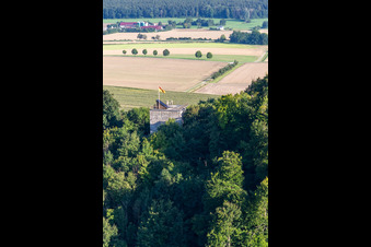 Castle ruins on the Bussen – holy mountain of Upper Swabia in the district Offingen in Uttenweiler in the state Baden-Wuerttemberg, Germany