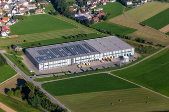 Building and production halls on the premises of Beurer GmbH in Uttenweiler in the state Baden-Wuerttemberg, Germany