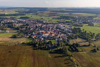 Town View of the streets and houses of the residential areas in Bad Buchau in the state Baden-Wuerttemberg, Germany