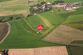 Balloon launch Ehrmann in the district Michelwinnaden in Bad Waldsee in the state Baden-Wuerttemberg, Germany