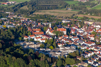 Aerial view of Castle Aulendorf in the district Steegen in Aulendorf in the state Baden-Wuerttemberg, Germany