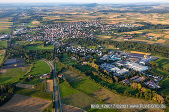 Aerial view of TU Mechanical and Plant Engineering GmbH, Eurostahl KG, Fensterle Construction Company GmbH in Ertingen in the state Baden-Wuerttemberg, Germany