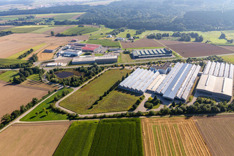Aerial view of PAUL Maschinenfabrik GmbH & Co. KG in Dürmentingen in the state Baden-Wuerttemberg, Germany