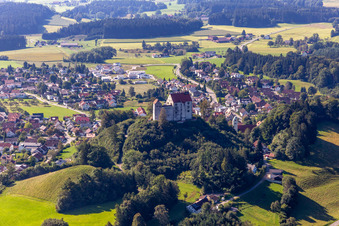 Walls of the castle complex on the plateau " Schloss Waldburg " in Waldburg in the state Baden-Wuerttemberg, Germany