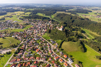 Walls of the castle complex on the plateau " Schloss Waldburg " in Waldburg in the state Baden-Wuerttemberg, Germany