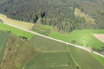 Aerial view of District Wassers in Wolfegg in the state Baden-Wuerttemberg, Germany